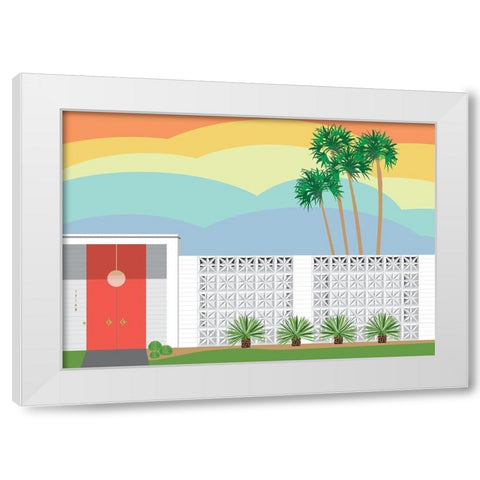 Palm Springs Sunset White Modern Wood Framed Art Print by Bucheli, Jen