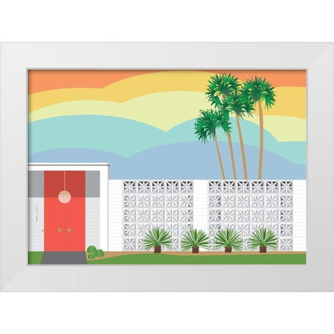 Palm Springs Sunset White Modern Wood Framed Art Print by Bucheli, Jen