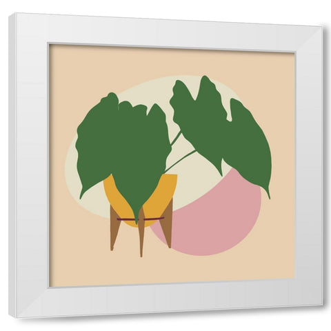 Mod Potted Plant 1 White Modern Wood Framed Art Print by Bucheli, Jen