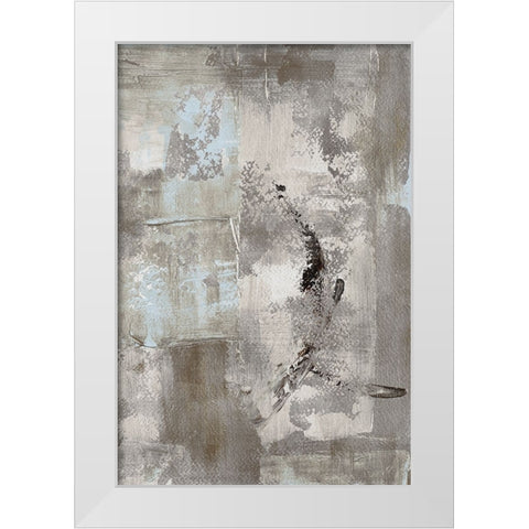 Silver Textured Space II White Modern Wood Framed Art Print by Loreth, Lanie