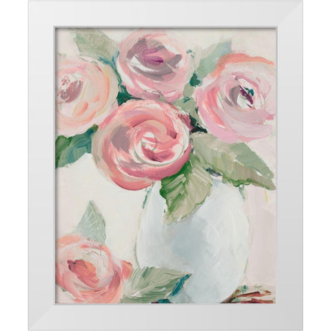 Pink Spring Blooms I White Modern Wood Framed Art Print by Loreth, Lanie