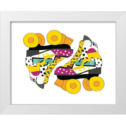 Graffiti  Rollerblades White Modern Wood Framed Art Print by Bucheli, Jen