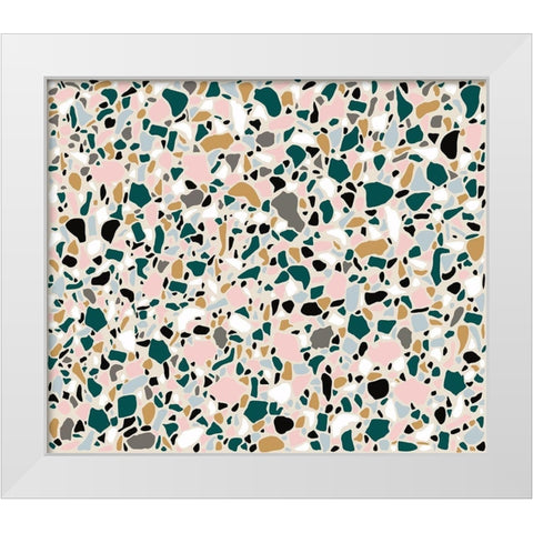 Teal Terrazo White Modern Wood Framed Art Print by Bucheli, Jen