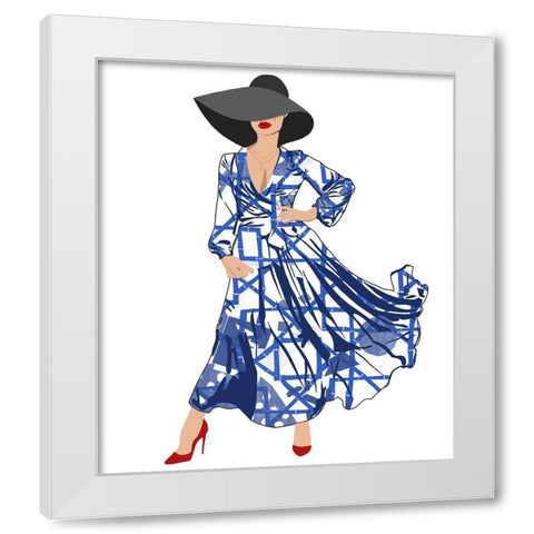 Standing Out In Blue White Modern Wood Framed Art Print by Bucheli, Jen