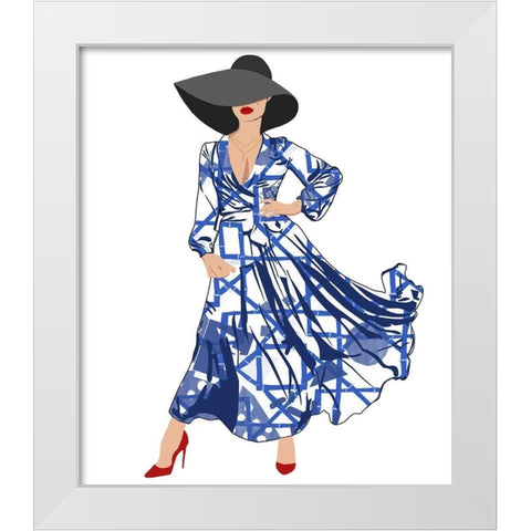 Standing Out In Blue White Modern Wood Framed Art Print by Bucheli, Jen