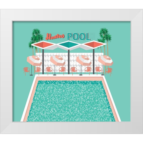 Vintage Pool White Modern Wood Framed Art Print by Bucheli, Jen