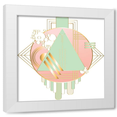Art Deco Circle White Modern Wood Framed Art Print by Bucheli, Jen