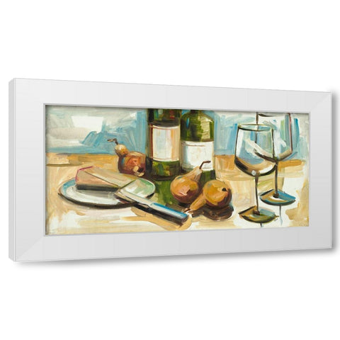 Pears Well with Wine White Modern Wood Framed Art Print by French-Roussia, Heather A.