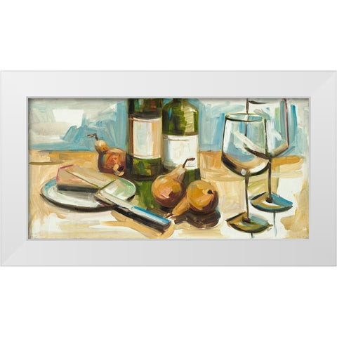 Pears Well with Wine White Modern Wood Framed Art Print by French-Roussia, Heather A.