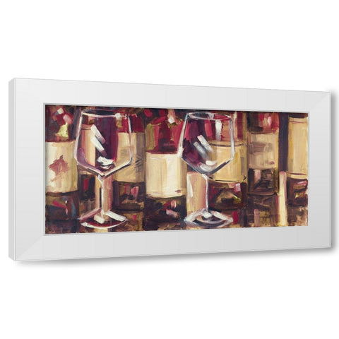Red Wine with Dinner White Modern Wood Framed Art Print by French-Roussia, Heather A.
