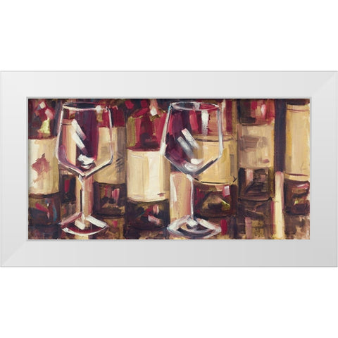 Red Wine with Dinner White Modern Wood Framed Art Print by French-Roussia, Heather A.