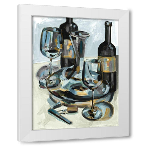 Wine with Dinner I White Modern Wood Framed Art Print by French-Roussia, Heather A.