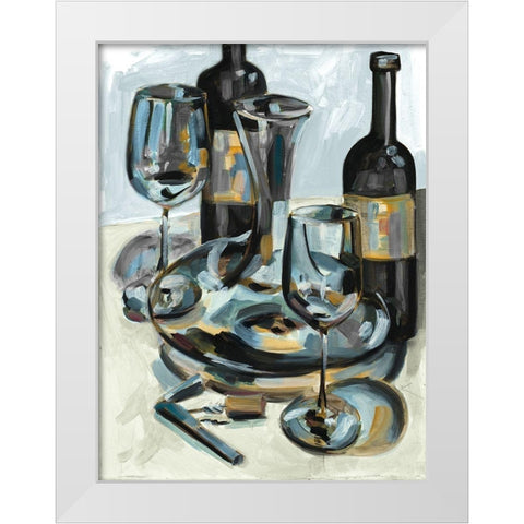 Wine with Dinner I White Modern Wood Framed Art Print by French-Roussia, Heather A.