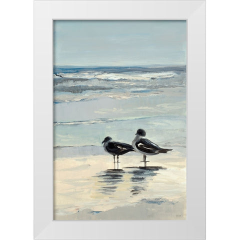 Morning Beach Stroll I White Modern Wood Framed Art Print by Loreth, Lanie