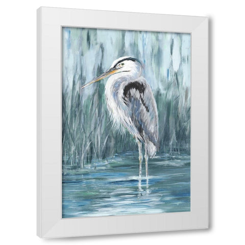 Standing Still Heron II  White Modern Wood Framed Art Print by DeRice, Julie