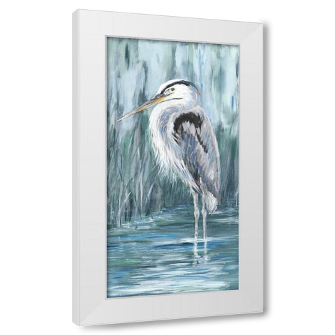 Standing Still Heron II White Modern Wood Framed Art Print by DeRice, Julie