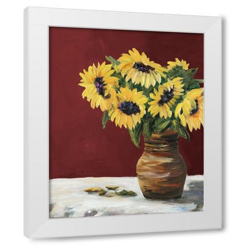 Sunflowers White Modern Wood Framed Art Print by DeRice, Julie