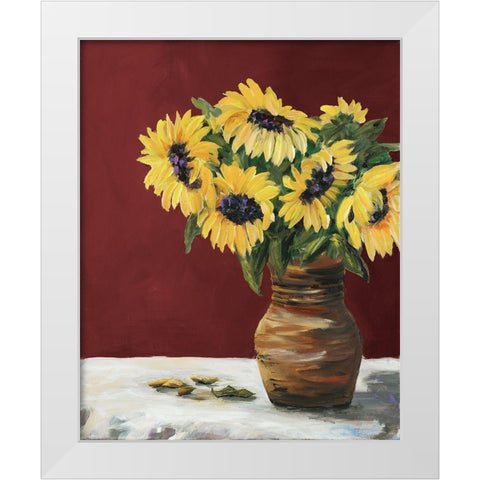 Sunflowers White Modern Wood Framed Art Print by DeRice, Julie