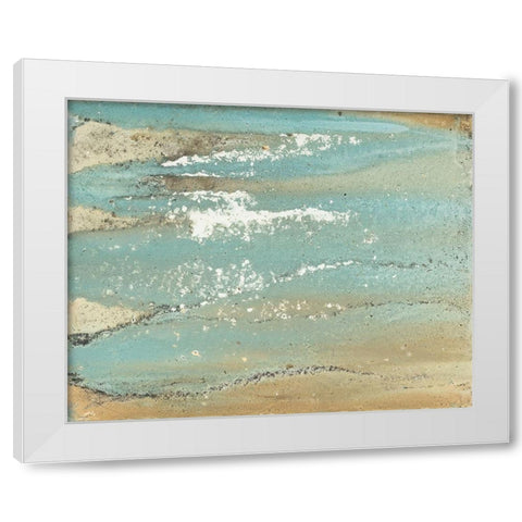 Shoreline Abstract White Modern Wood Framed Art Print by Morris, Megan