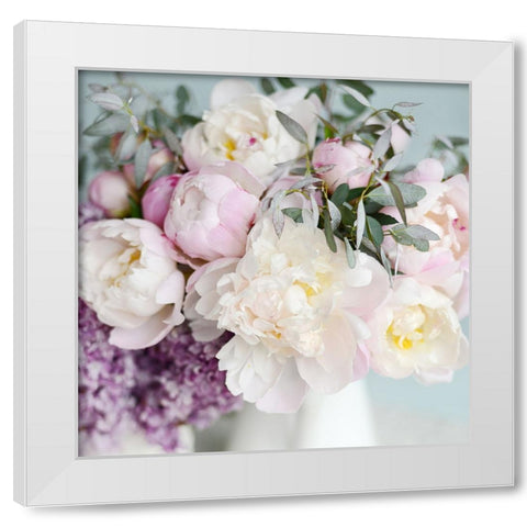 Pretty Pink Blooms White Modern Wood Framed Art Print by Gardner, Sarah