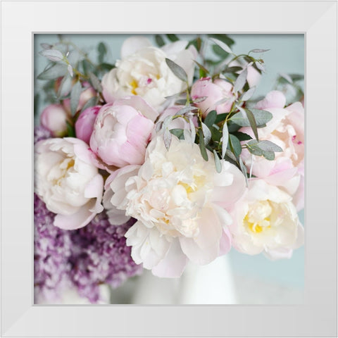 Pretty Pink Blooms White Modern Wood Framed Art Print by Gardner, Sarah