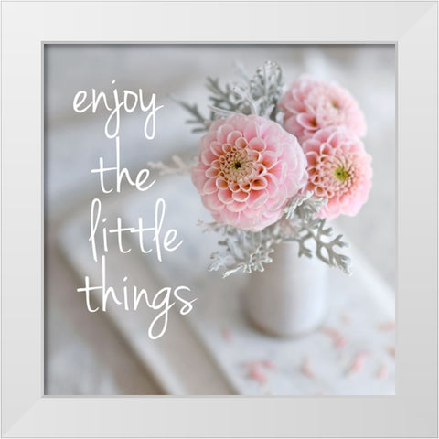 Enjoy the Little Things White Modern Wood Framed Art Print by Gardner, Sarah