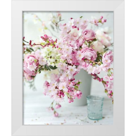 Soft Petals in Vase White Modern Wood Framed Art Print by Gardner, Sarah