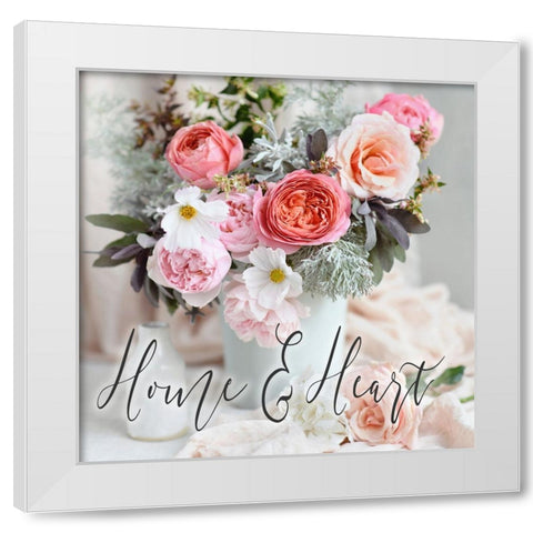 Home And Heart White Modern Wood Framed Art Print by Gardner, Sarah