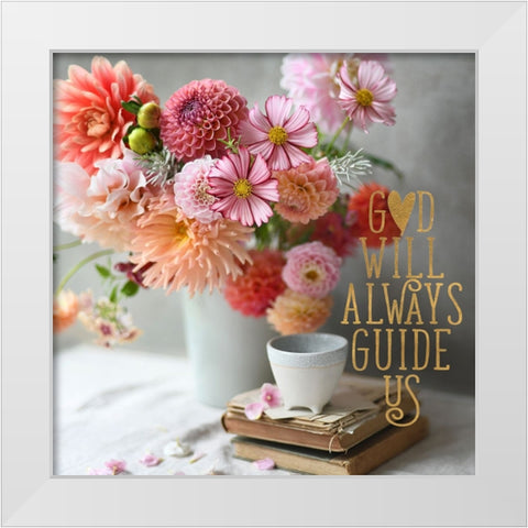 God Will Always Guide Us White Modern Wood Framed Art Print by Gardner, Sarah