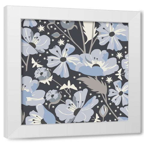Blue Spellflowers I White Modern Wood Framed Art Print by Gardner, Sarah