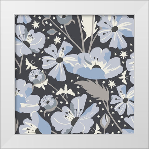 Blue Spellflowers I White Modern Wood Framed Art Print by Gardner, Sarah