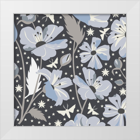 Blue Spellflowers II White Modern Wood Framed Art Print by Gardner, Sarah