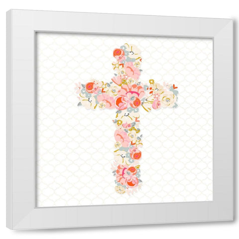 Cross Bouquet I White Modern Wood Framed Art Print by Gardner, Sarah
