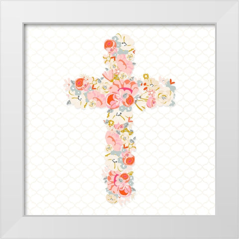 Cross Bouquet I White Modern Wood Framed Art Print by Gardner, Sarah