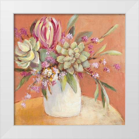 Succulents with a Rosy Outlook I White Modern Wood Framed Art Print by Loreth, Lanie