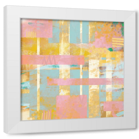 Pastel Pattern White Modern Wood Framed Art Print by Meneely, Dan