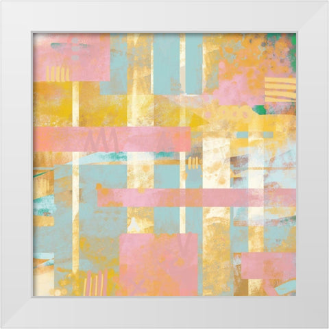 Pastel Pattern White Modern Wood Framed Art Print by Meneely, Dan