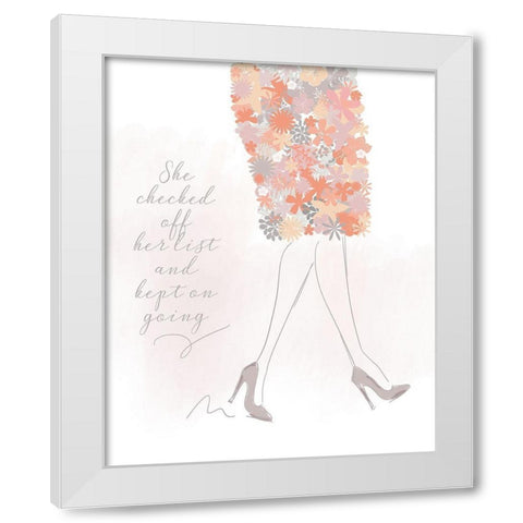 She Kept On Going White Modern Wood Framed Art Print by Quach, Anna