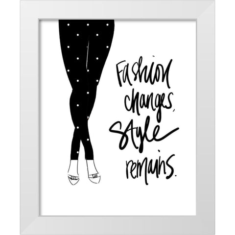 Fashion Changes-Style Remains White Modern Wood Framed Art Print by Quach, Anna