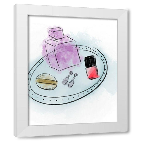 Makeup Tray White Modern Wood Framed Art Print by Quach, Anna