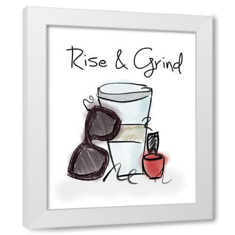 Rise and Grind White Modern Wood Framed Art Print by Quach, Anna