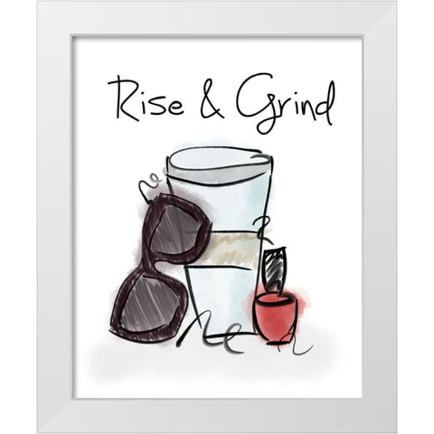 Rise and Grind White Modern Wood Framed Art Print by Quach, Anna
