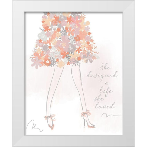 She Designed a Life She Loved White Modern Wood Framed Art Print by Quach, Anna