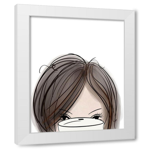 Visions of Hair Style II White Modern Wood Framed Art Print by Quach, Anna