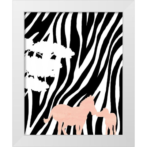 Modern Zebras White Modern Wood Framed Art Print by Quach, Anna