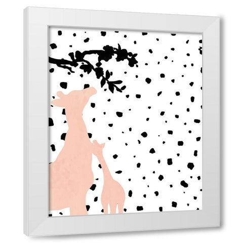 Modern Giraffe White Modern Wood Framed Art Print by Quach, Anna