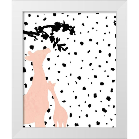 Modern Giraffe White Modern Wood Framed Art Print by Quach, Anna