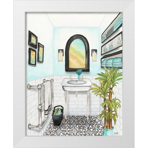 Boho Bath II White Modern Wood Framed Art Print by Medley, Elizabeth