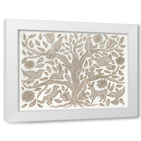 Animal Tree White Modern Wood Framed Art Print by Medley, Elizabeth