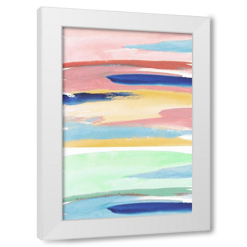 Rainbow Explosion I White Modern Wood Framed Art Print by Medley, Elizabeth